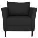 Conjunto Sofá 2 Lugares com 2 Poltronas Pés Palito Lubbock Couro Preto G58 - Gran Belo