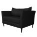 Conjunto Sofá 2 Lugares com 2 Poltronas Pés Palito Lubbock Couro Preto G58 - Gran Belo