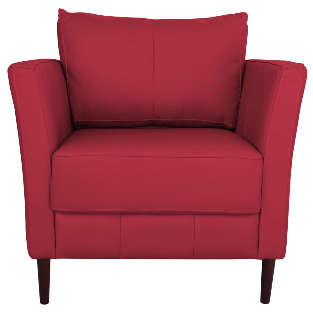 Conjunto Sofá 2 Lugares com Poltrona Pés Palito Lubbock Couro Vermelho G58 - Gran Belo