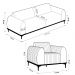 Conjunto Sofá 3 Lugares e 2 Poltronas Base de Madeira Euro 210 cm Veludo Rosê G15 - Gran Belo