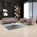 Conjunto Sofá 3 Lugares e 2 Poltronas Base de Madeira Euro 300 cm Veludo Rosê G15 - Gran Belo