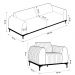 Conjunto Sofá 3 Lugares e 2 Poltronas Base de Madeira Euro 300 cm Veludo Rosê G15 - Gran Belo