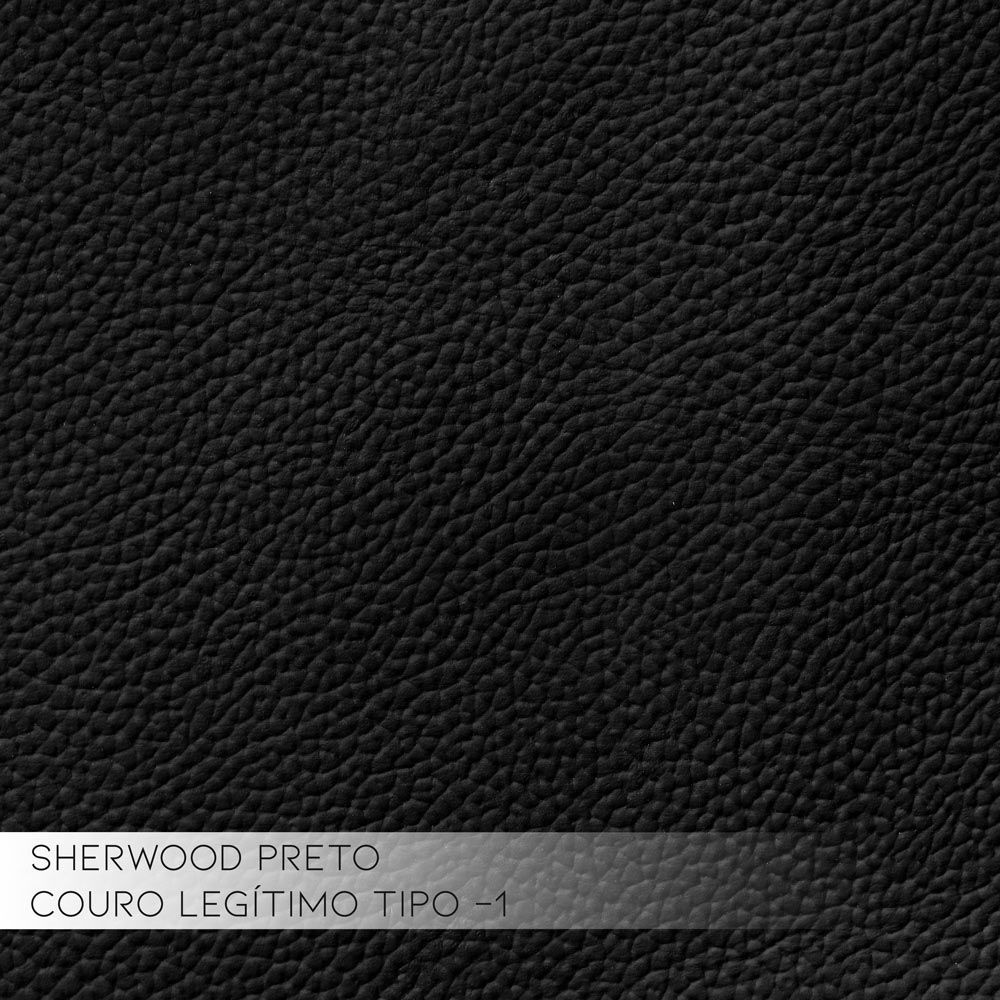 Conjunto Sofá 3 e 2 Lugares Sala de Estar kenny Couro Preto G43 - Gran Belo