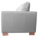 Conjunto Sofá Sala de Estar kenny Pés Madeira Couro Cinza G43 - Gran Belo