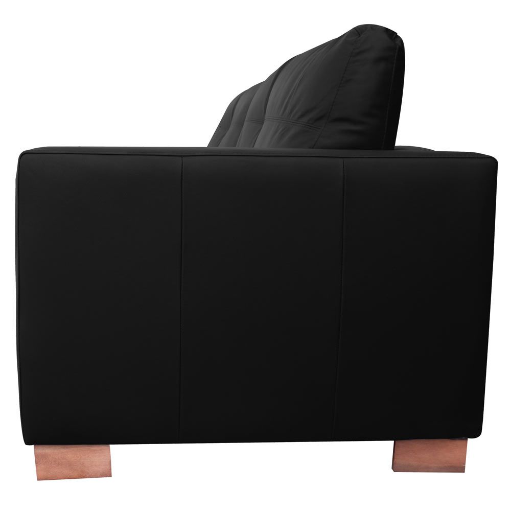 Conjunto Sofá Sala de Estar kenny Pés Madeira Couro Preto G43 - Gran Belo