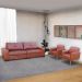 Conjunto de Sofá 4 Lugares Bipartido 260cm com 2 Poltronas Bia/Milano Couro Caramelo G58 - Gran Belo
