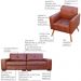Conjunto de Sofá 4 Lugares Bipartido 260cm com 2 Poltronas Bia/Milano Couro Caramelo G58 - Gran Belo