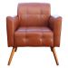 Conjunto de Sofá 4 Lugares Bipartido 280cm com 2 Poltronas Bia/Milano Couro Caramelo G58 - Gran Belo