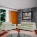 Conjunto de Sofás 2 e 3 Lugares Sala de Estar Pés em Madeira Nauru Couro Off White - Gran Belo