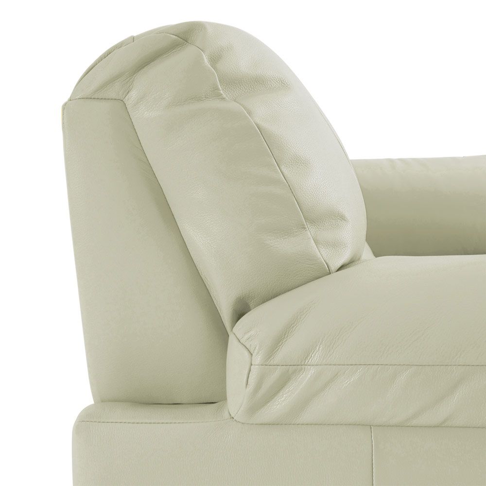 Conjunto de Sofás 2 e 3 Lugares Sala de Estar Pés em Madeira Nauru Couro Off White - Gran Belo