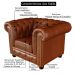 Conjunto de Sofás Sala de Estar Chesterfield Pés Madeira Couro Conhaque Brilho G40 - Gran Belo