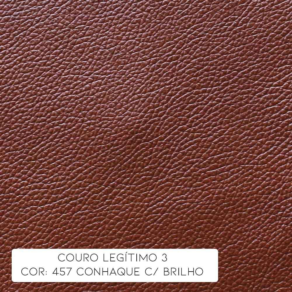 Conjunto de Sofás Sala de Estar Chesterfield Pés Madeira Couro Conhaque Brilho G40 - Gran Belo