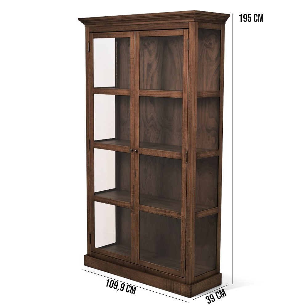 Cristaleira Adega Para Sala de Jantar 02 Portas Zada Lateral Vidro 195x100 Canela - Gran Belo