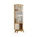 Cristaleira Decorativa Deker Nicho Garrafeiro Iluminação Led Espelho MDP Cinamomo/OffWhite G97 - Gran Belo