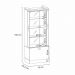 Cristaleira Decorativa Peggy Nicho Adega com LED Portas de Vidro Castanho/Off White G26 - Gran Belo