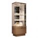 Cristaleira Decorativa Peggy com LED Nicho Adega Portas de Vidro Castanho/Off White G26 - Gran Belo