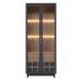 Cristaleira Decorativa Tenerife Com Portas de Vidro e Adega LED MDF/MDP Preto/Noce G73 - Gran Belo