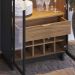 Cristaleira Decorativa Tenerife Com Portas de Vidro e Adega LED MDF/MDP Preto/Noce G73 - Gran Belo