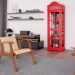 Cristaleira Decorativa com Nicho Sala de Estar Odin MDF Vermelho G42 - Gran Belo
