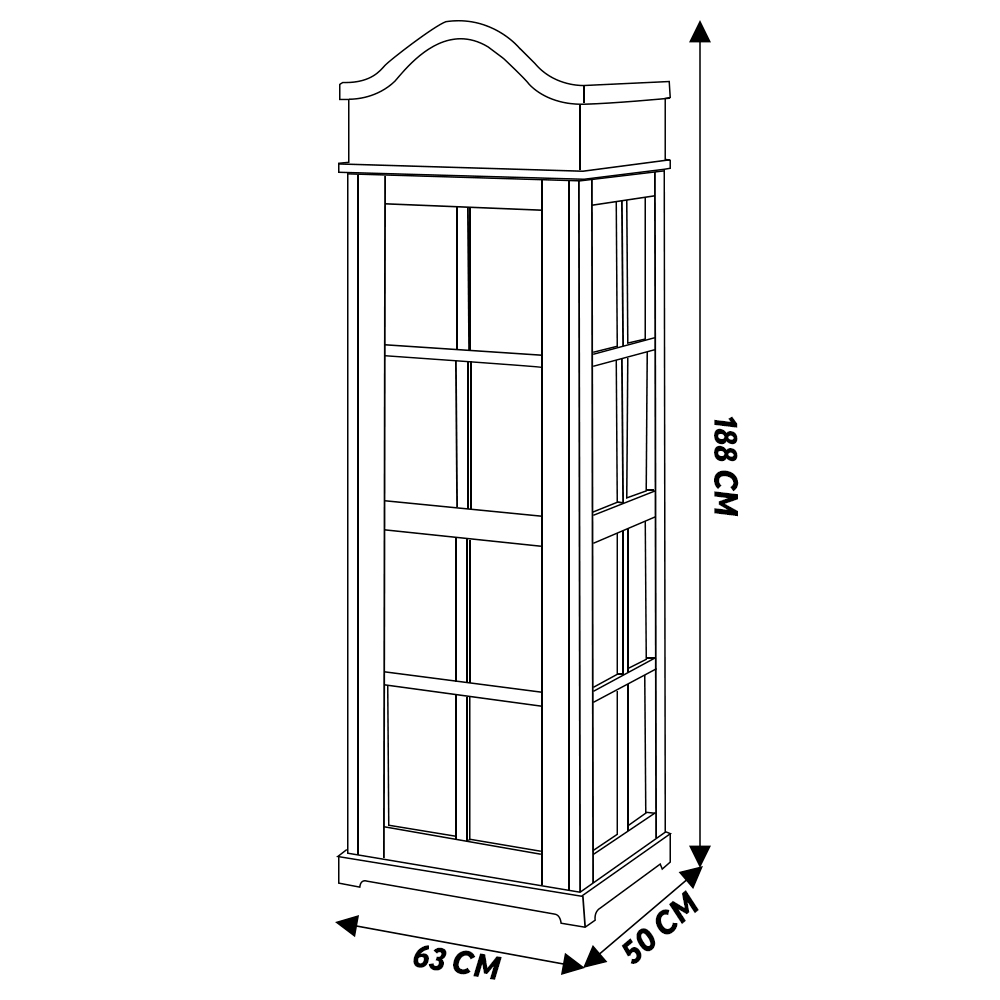 Cristaleira Decorativa com Nicho Sala de Estar Odin MDF Vermelho G42 - Gran Belo