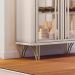 Cristaleira Decorativo com LED Portas de Vidro Texas Off White G26 - Gran belo