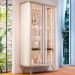 Cristaleira Decorativo com LED Portas de Vidro Texas Off White/Champagne  G26 - Gran belo