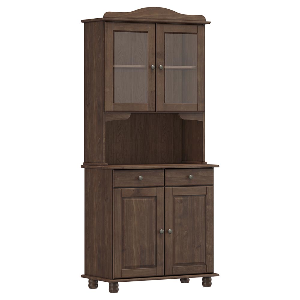 Cristaleira Madeira Maciça 4 Portas Garnet Café G74 - Gran Belo