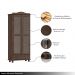 Cristaleira Madeira Maciça Vidro Liso 2 Portas Garnet Café - G74 - Gran Belo