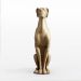 Escultura Decorativa Galgo em Resina Maciça Dourada Fosco G07 - Gran Belo