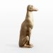 Escultura Decorativa Galgo em Resina Maciça Dourada Fosco G07 - Gran Belo