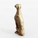 Escultura Decorativa Galgo em Resina Maciça Dourada Fosco G07 - Gran Belo