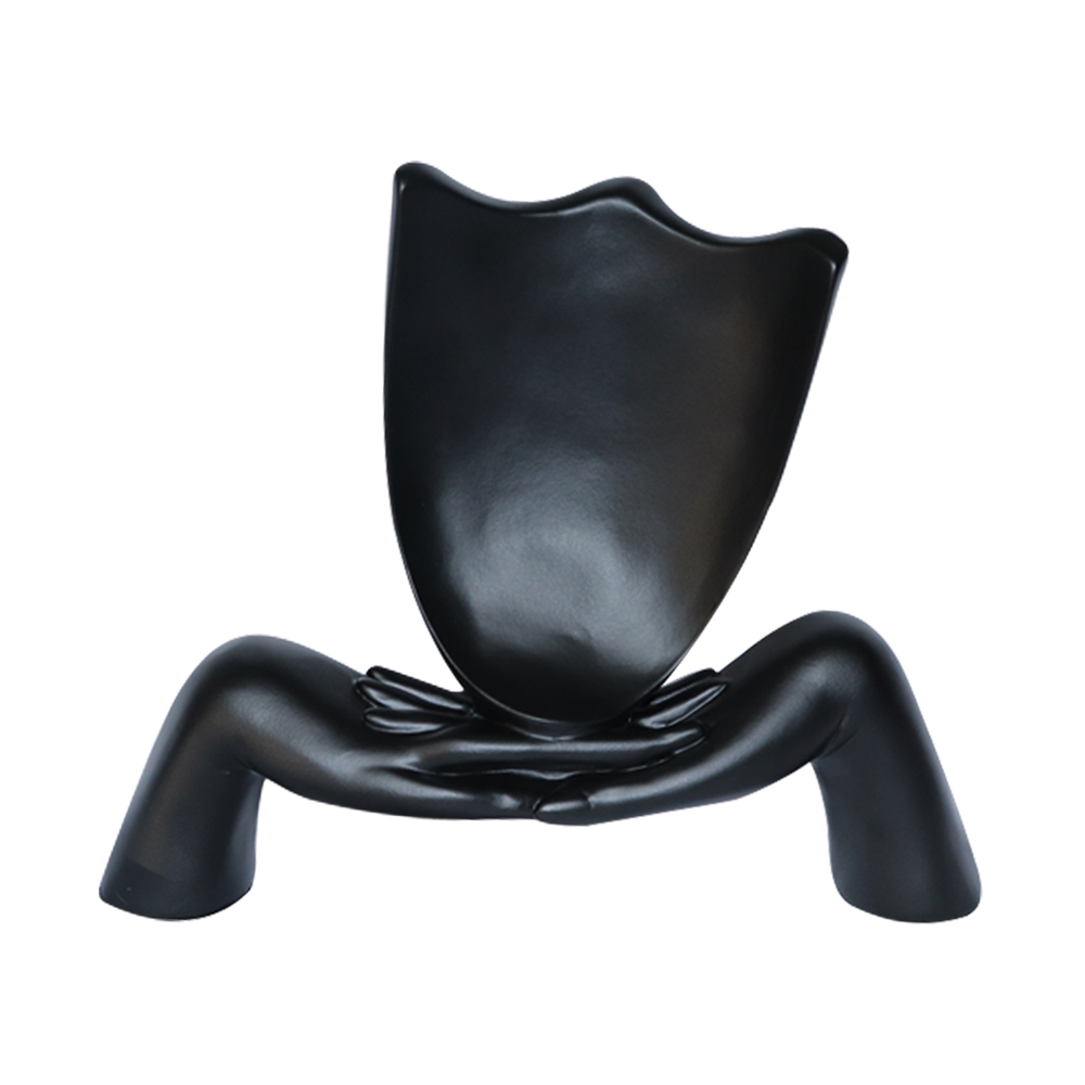 Escultura Decorativa Mascara Descanso Preto Fosco G07 - Gran Belo