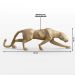 Escultura Decorativa Pantera Caminhando M Dourado Fosco G07 - Gran Belo