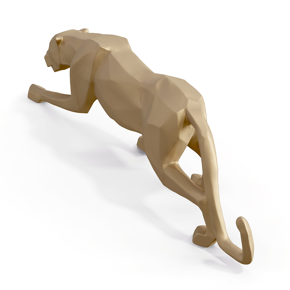 Escultura Decorativa Pantera Caminhando M Dourado Fosco G07 - Gran Belo