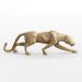 Escultura Decorativa Pantera Caminhando M Dourado Fosco G07 - Gran Belo