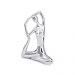 Escultura Decorativa de Yoga em Porcelana 19,5x16x6 Prata G39 - Gran Belo