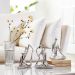 Escultura Decorativa de Yoga em Porcelana 19,5x16x6 Prata G39 - Gran Belo