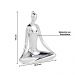 Escultura Decorativa de Yoga em Porcelana 19x15,5x7,5 Prata G39 - Gran Belo