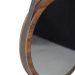 Espelho Redondo Decorativo Melk 65cm Com Tira de Couro Madeira Maciça Rustic Brown G54 - Gran Belo