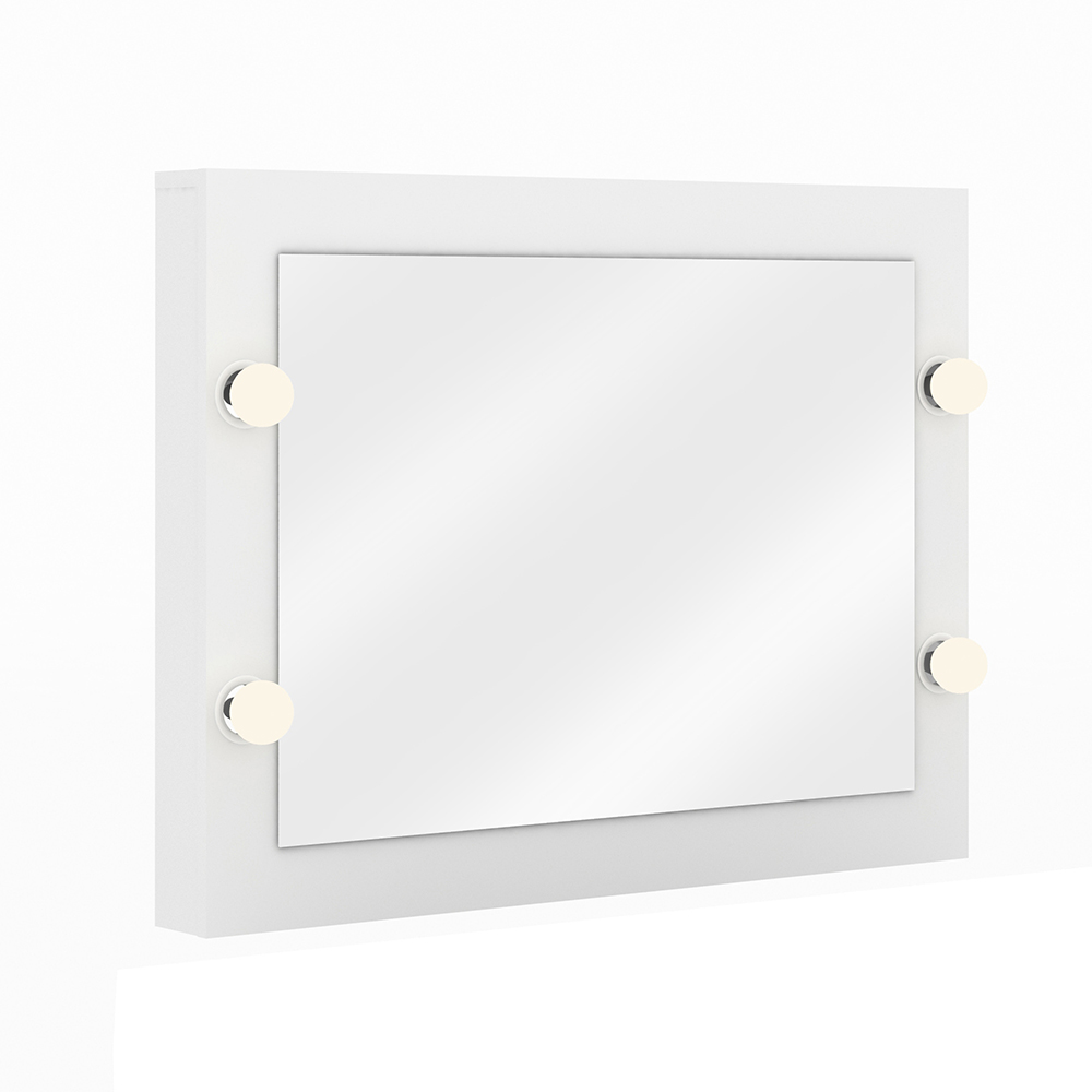 Espelho de Penteadeira Suspensa para Quarto Decorativa PE2006 MPD Branco G69 - Gran Belo