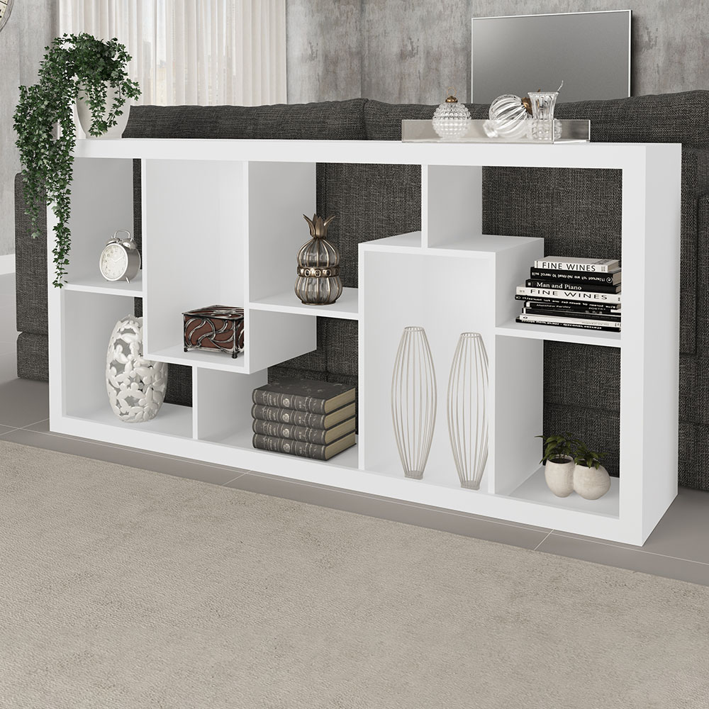 Estante Aberta Escritório Sala de Estar Home Ofice E1712 MDP Branco G69 - Gran Belo