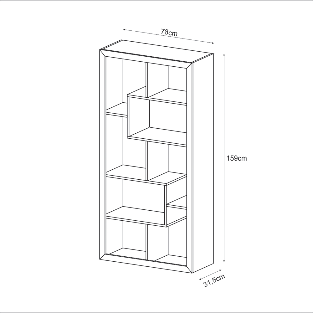 Estante Aberta Escritório Sala de Estar Home Ofice E1712 MDP Branco G69 - Gran Belo