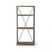 Estante Baviera com 3 Prateleiras Grafite/Rustic Brown - Gran Belo 
