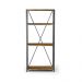 Estante Baviera com 3 Prateleiras Grafite/Rustic Brown - Gran Belo