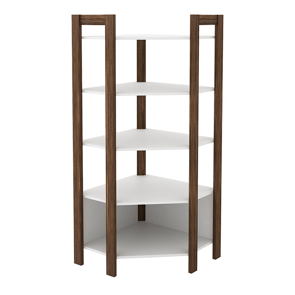 Estante Organizador Armário de canto AZ1020 MDP Branco/Nogal G69 - Gran Belo