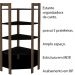 Estante Organizador Armário de canto AZ1020 MDP Preto/Nogal G69 - Gran Belo