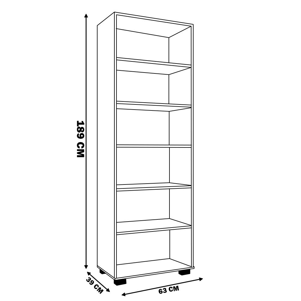 Estante de Livros para Escritório Home Office Alf Branco Texturizado - Gran Belo