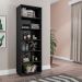 Estante de Livros para Escritório Home Office Alf Preto Texturizado - Gran Belo