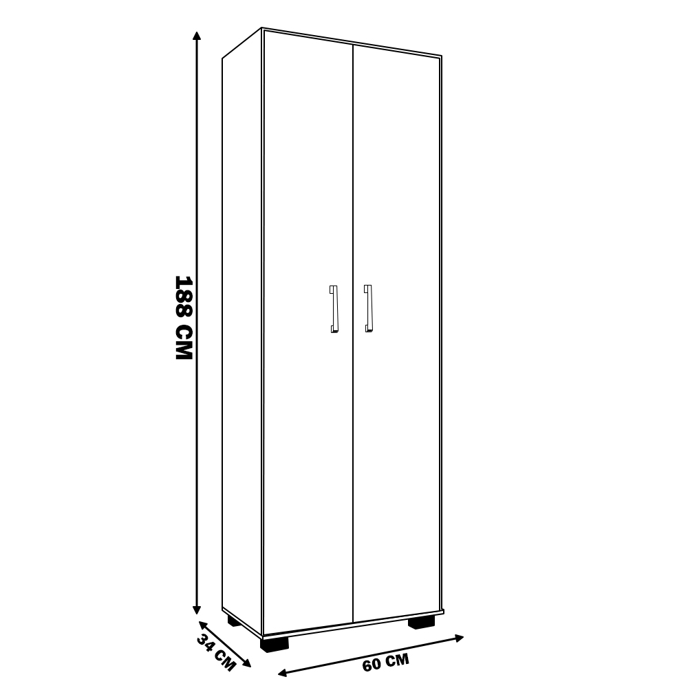 Estante de Livros para Escritório Home Office Portas Grandes Alf Preto Texturizado - Gran Belo