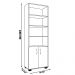 Estante de Livros para Escritório Home Office Portas Pequenas Alf Branco Texturizado - Gran Belo
